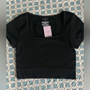 Wild Fable Black Ribbed Crop Top